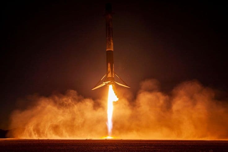 Rocket launch long exposure