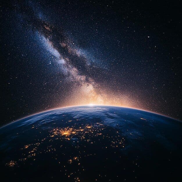 View of earth from the space station